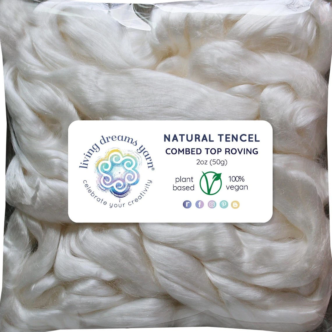 2oz Tencel Fiber: Natural White Undyed Combed Top Roving. Plant Based, Eco Friendly, Vegan 3 2oz Tencel Fiber: Natural White Undyed Combed Top Roving. Plant Based, Eco Friendly, Vegan