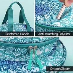Embroidery Project Bag, Embroidery Supplies Storage Carrying Tote Case With Multiple Pockets For Embroidery Floss, Embroidery Hoops, Thread, Stitch Tools Kit [Bag Only] - Emerald Illusions -Michaels Stores 146228582635744