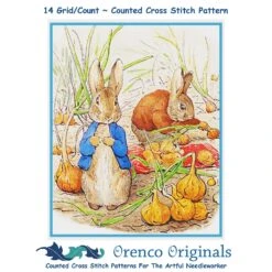 Beatrix Potter Peter Rabbit Collects Onions Counted Cross Stitch Chart Pattern
