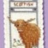 Textile Heritage Counted Cross Stitch Bookmark Kit - Highland Cow Multicolor