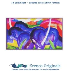 Big Blue Horses By Expressionist Artist Franz Marc Counted Cross Stitch Pattern 27 Big Blue Horses By Expressionist Artist Franz Marc Counted Cross Stitch Pattern -Michaels Stores 14768733262537 2