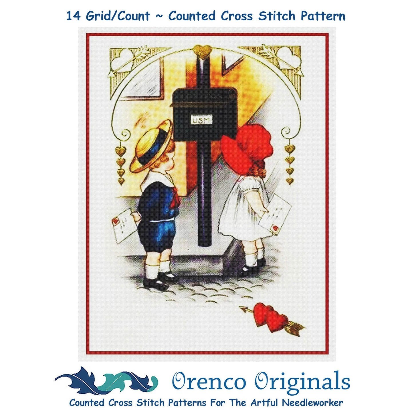 Valentine Boy Girl Mailing Cards Hearts Love Counted Cross Stitch Pattern 13 Valentine Boy Girl Mailing Cards Hearts Love Counted Cross Stitch Pattern - Image 11