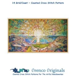 The SUN By Symbolist Artist Edvard Munch Counted Cross Stitch Pattern