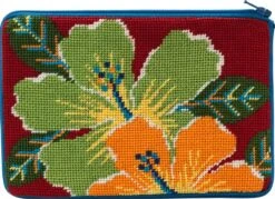 Stitch & Zip Needlepoint Cosmetic Purse Kit- Bright Hibiscus Multicolor 7 Stitch & Zip Needlepoint Cosmetic Purse Kit- Bright Hibiscus Multicolor -Michaels Stores 14768750555849 2