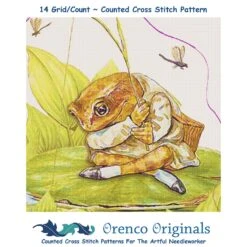 Jeremy Fisher Frog Detail Inspired By Beatrix Potter Counted Cross Stitch Pattern