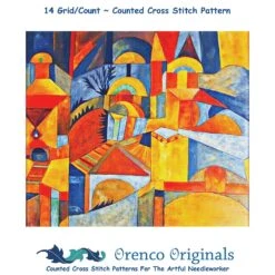 New Paul Klee Temple Garden Abstract Counted Cross Stitch Pattern -Michaels Stores 14768773436105 2