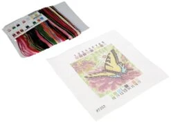 Dimensions 07232 Butterfly And Zinnias Nature Needlepoint Kit, 5" W X 5" H -Michaels Stores 151599493453872 2
