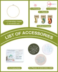 3 Sets Embroidery Kit For Beginners Needlepoint Cross Stitch Kits For Adults,Stitch Learning DIY Sets With Instruction Video,Stamped Floral Patterns,Hoop,Threads,Sewing Hobby 31 3 Sets Embroidery Kit For Beginners Needlepoint Cross Stitch Kits For Adults,Stitch Learning DIY Sets With Instruction Video,Stamped Floral Patterns,Hoop,Threads,Sewing Hobby -Michaels Stores 151599793068080 1