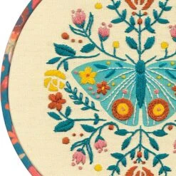 Dimensions 72-76313 Floral Moth Needlepoint Embroidery Kit For Adults, 6" D, Multicolor, 5pcs -Michaels Stores 151600124958768 2