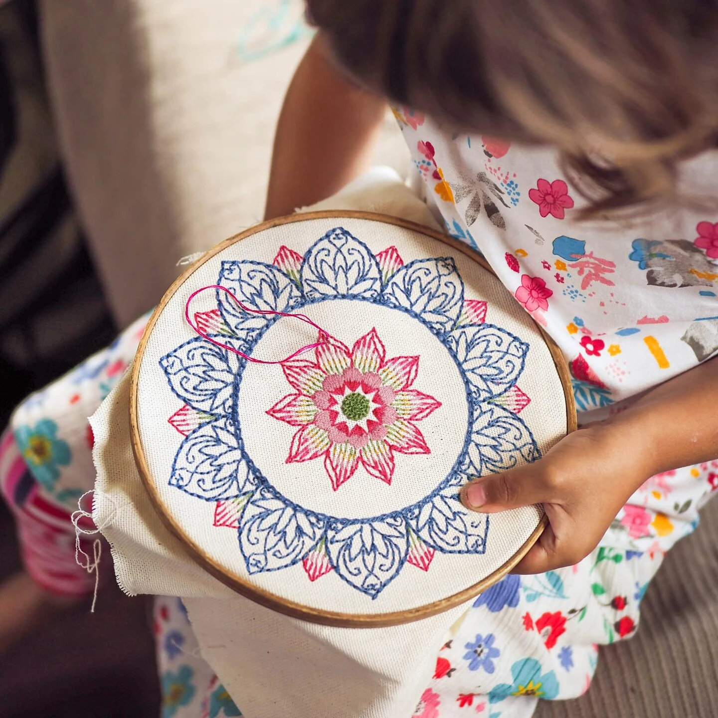 4 Mandala Embroidery Starter Kit With Instruction Plum Blossom Chrysanthemum Orchid Lotus Needlepoint Cross Stitch Kit With Embroidery Hoop Threads Needle Scissors For Beginners DIY Craft 16 4 Mandala Embroidery Starter Kit With Instruction Plum Blossom Chrysanthemum Orchid Lotus Needlepoint Cross Stitch Kit With Embroidery Hoop Threads Needle Scissors For Beginners DIY Craft - Image 14