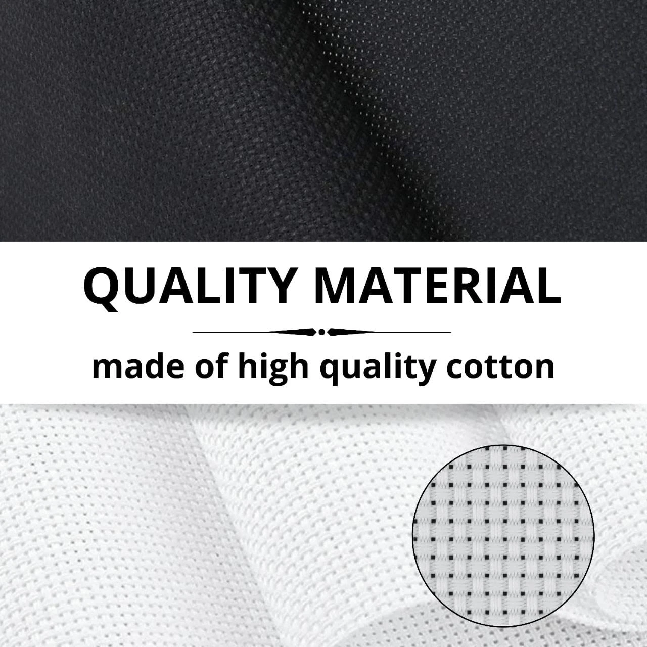 6PCS Aida Cloth 14 Count 3 Pieces Black Cross Stitch Fabric And 3 Pieces White Cross Stitch Fabric Cotton Embroidery Cloth For Needlework 14 Count For Craft Embroidery 8 6PCS Aida Cloth 14 Count 3 Pieces Black Cross Stitch Fabric And 3 Pieces White Cross Stitch Fabric Cotton Embroidery Cloth For Needlework 14 Count For Craft Embroidery - Image 6