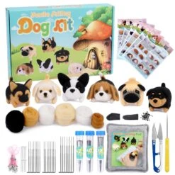 Needle Felt Starter Kit, Needle Felting Kit, Needle Felt Supplies, Wool Felt (Includes Keychain), Needle Felt Pads, Felt Needles, DIY Craft Animal Decor Scissors For Gifts, And Instructions -Michaels Stores 151600345929776 2