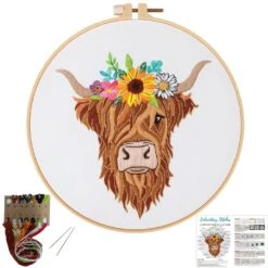 Animal Embroidery Kits For Beginners With Highland Cow Pattern,Adults Starter Cross Stitch Kit DIY Needlepoint 32 Animal Embroidery Kits For Beginners With Highland Cow Pattern,Adults Starter Cross Stitch Kit DIY Needlepoint -Michaels Stores 151600661289008 2