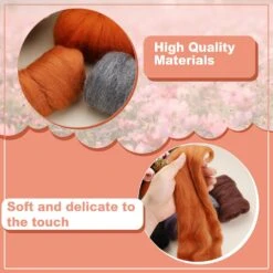 Needle Felting Wool 80 G, Wool Roving, 8 Colors Felting Wool, Felting Wool Bulk, Wool Roving For Needle Felting, For DIY Craft Materials And Felting Wool Craftsmen, White, Black, Brown -Michaels Stores 151600662599728 2