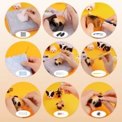 Needle Felt Starter Kit, Needle Felting Kit, Needle Felt Supplies, Wool Felt (Includes Keychain), Needle Felt Pads, Felt Needles, DIY Craft Animal Decor Scissors For Gifts, And Instructions -Michaels Stores 151600882800688 1