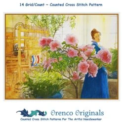 Karin's Azaleas Counted Cross Stitch Pattern By Carl Larsson