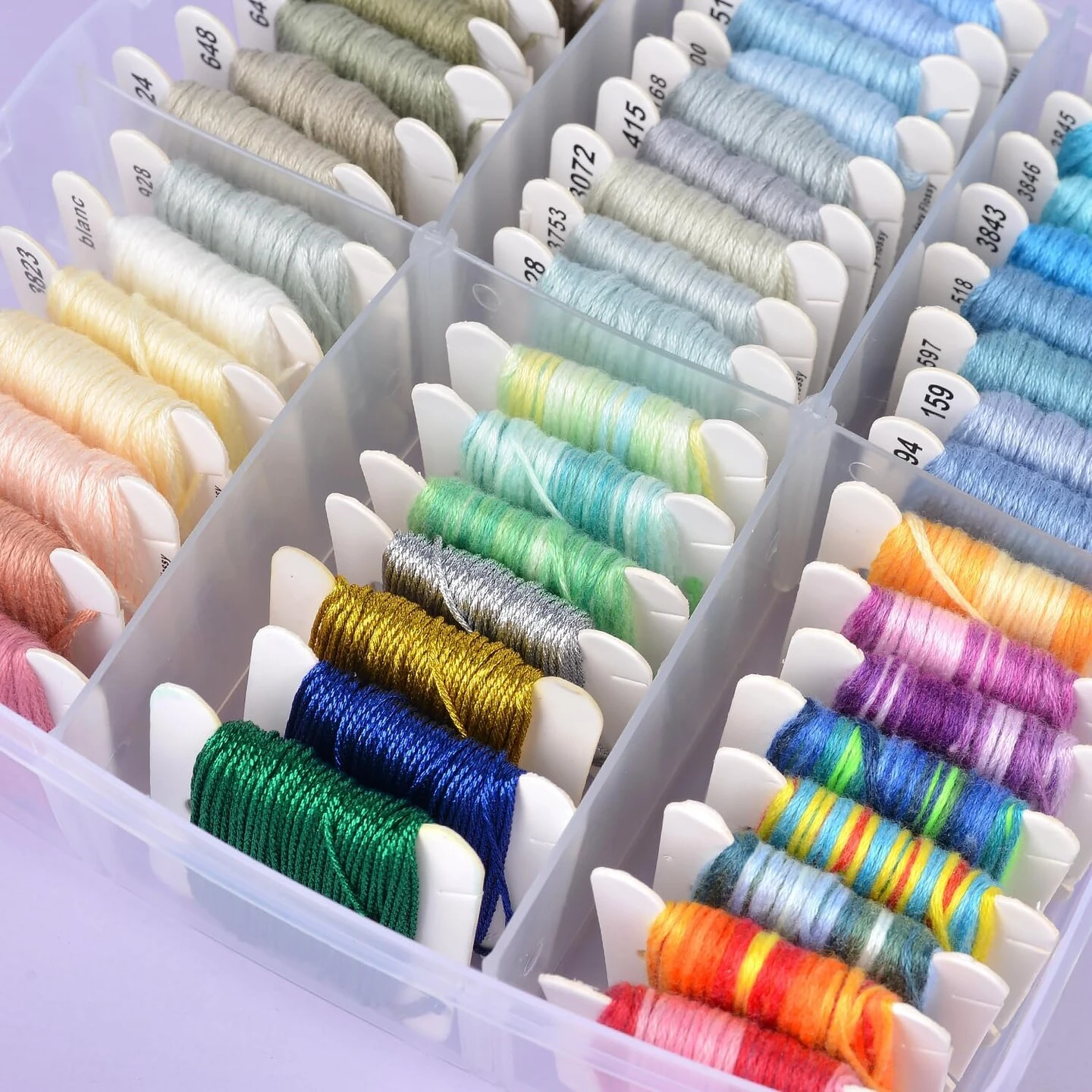 Embroidery Thread Kit Including 200 Skeins Embroidery Floss 30 Skeins White & Black Embroidery Thread Cross Stitch Tool For Friendship Bracelets Arts DIY Crafts With 4-Tier Transparent Box 10 Embroidery Thread Kit Including 200 Skeins Embroidery Floss 30 Skeins White & Black Embroidery Thread Cross Stitch Tool For Friendship Bracelets Arts DIY Crafts With 4-Tier Transparent Box - Image 9