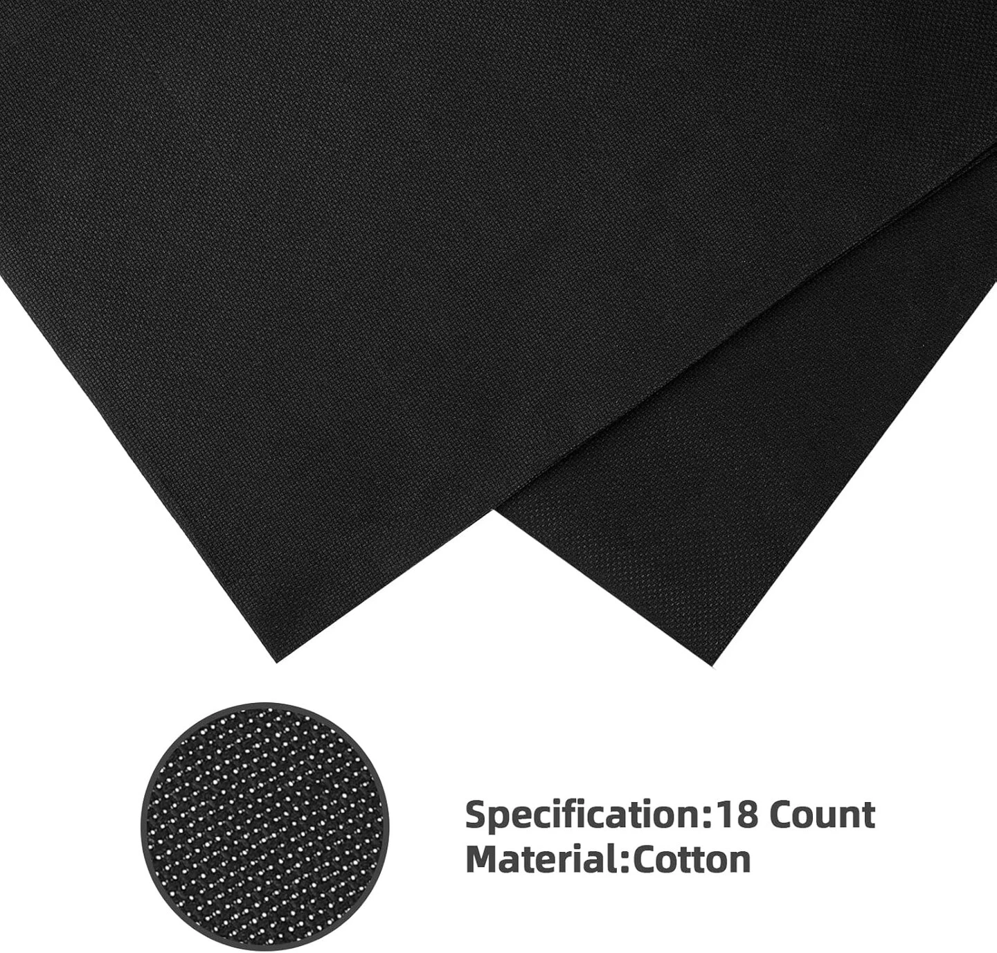 18 Count Aida Cloth Black Aida Cross Stitch Aida Cloth For Handmade Cross Stitch Fabric Needlework, 39 X 60 Inch 5 18 Count Aida Cloth Black Aida Cross Stitch Aida Cloth For Handmade Cross Stitch Fabric Needlework, 39 X 60 Inch - Image 3