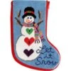 Stitch & Zip Let It Snow Snowman Mini Stocking Needlepoint Kit Multicolor -Michaels Stores 15916815810377