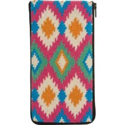 Stitch & Zip Needlepoint Eyeglass Case Kit - SZ486 Ikat Multicolor -Michaels Stores 15916866666313 1