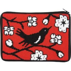 Stitch & Zip Needlepoint Purse/Cosmetic Case Kit - SZ595 Blackbird Multicolor