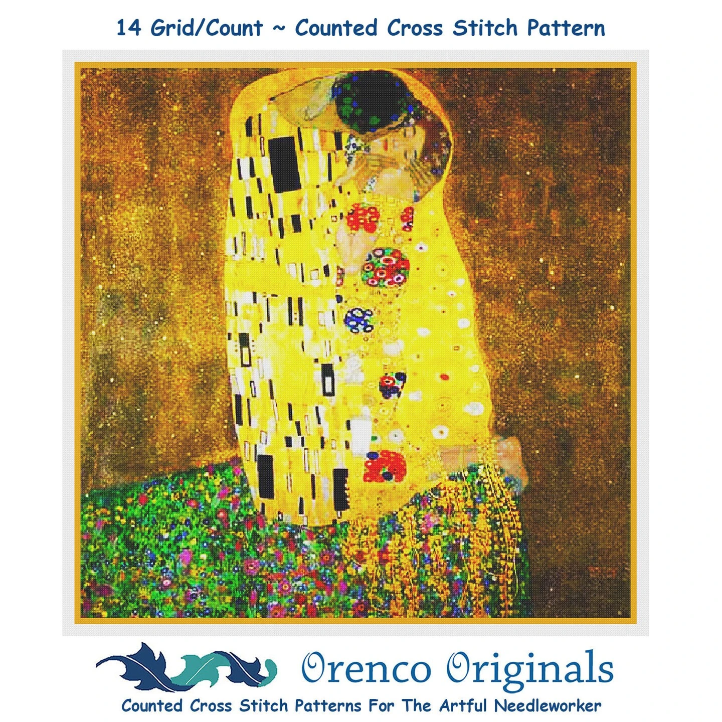 Art Nouveau Artist Gustav Klimt The KISS Counted Cross Stitch Pattern 3 Art Nouveau Artist Gustav Klimt The KISS Counted Cross Stitch Pattern