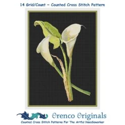 Calla Lily Flowers By Mary Delany Counted Cross Stitch Pattern