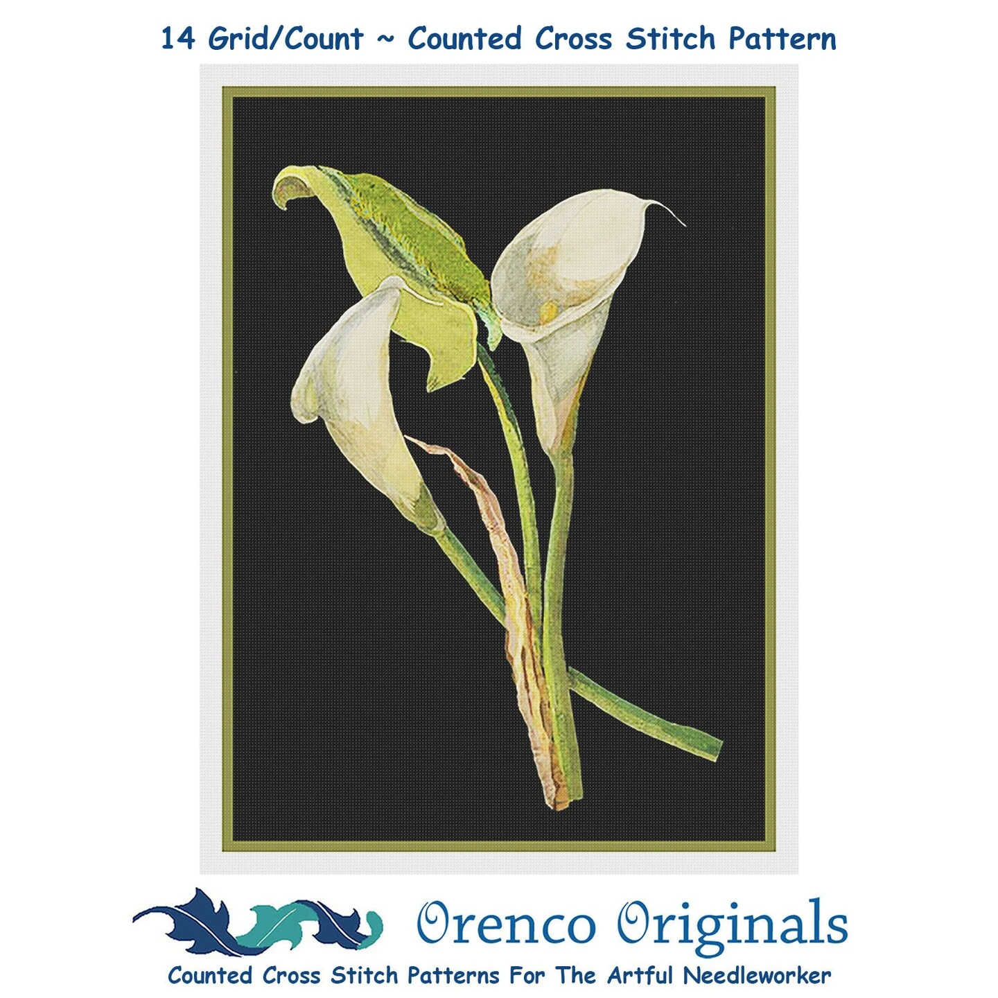 Calla Lily Flowers By Mary Delany Counted Cross Stitch Pattern 3 Calla Lily Flowers By Mary Delany Counted Cross Stitch Pattern