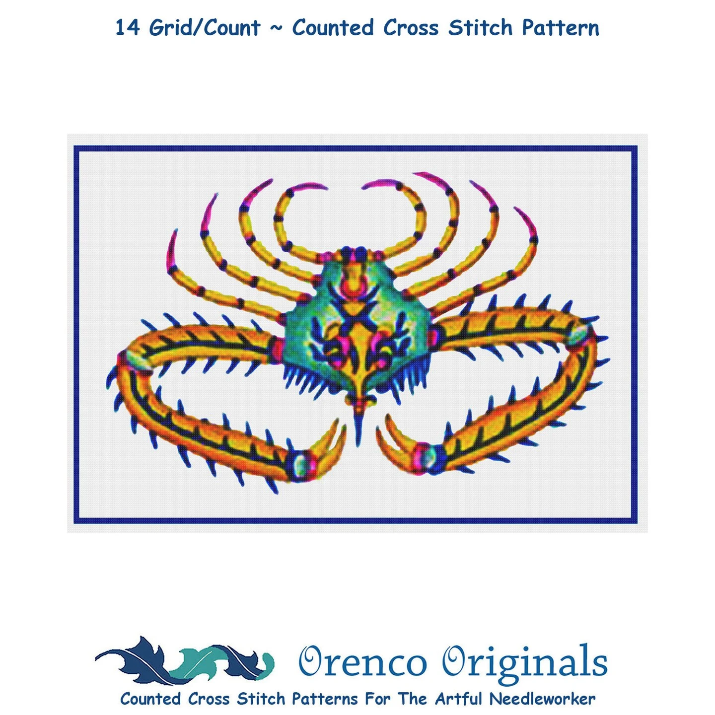 Fallour's Renard's Colorful Crab # 2 Counted Cross Stitch Chart Pattern 8 Fallour's Renard's Colorful Crab # 2 Counted Cross Stitch Chart Pattern - Image 6