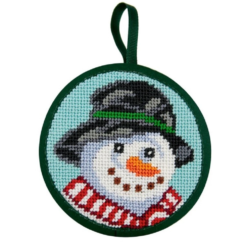 Snowman Christmas Ornament - Needlepoint Kit Multicolor 3 Snowman Christmas Ornament - Needlepoint Kit Multicolor