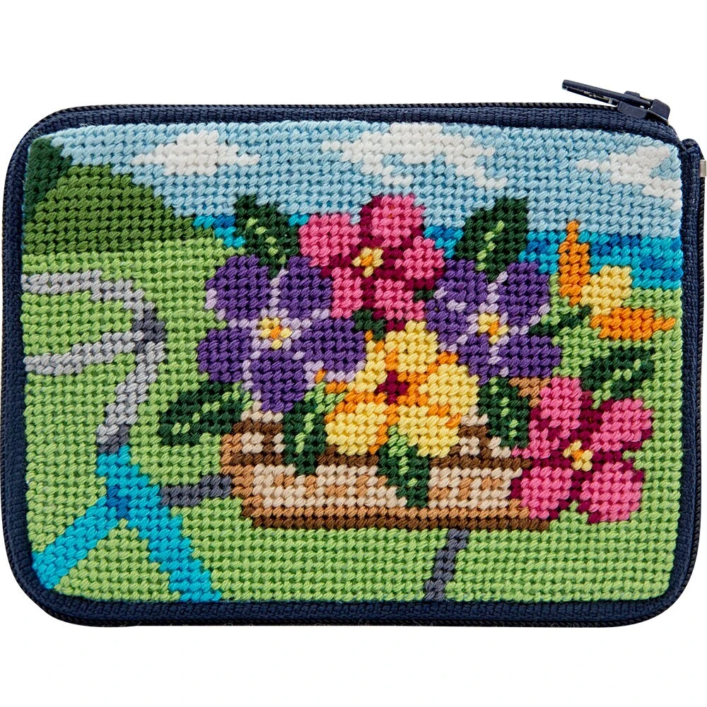 Stitch And Zip Springtime Ride Needlepoint Coin Purse Kit Multicolor 3 Stitch And Zip Springtime Ride Needlepoint Coin Purse Kit Multicolor