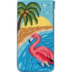 Alice Peterson Stitch & Zip Needlepoint Eyeglass Case Kit - SZ483 Flamingo Multicolor -Michaels Stores 163300441929 2