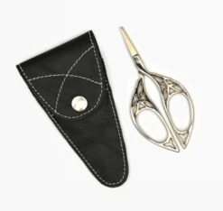 Lantern Moon Art Deco Embroidery Scissor With Leather Case Multicolor