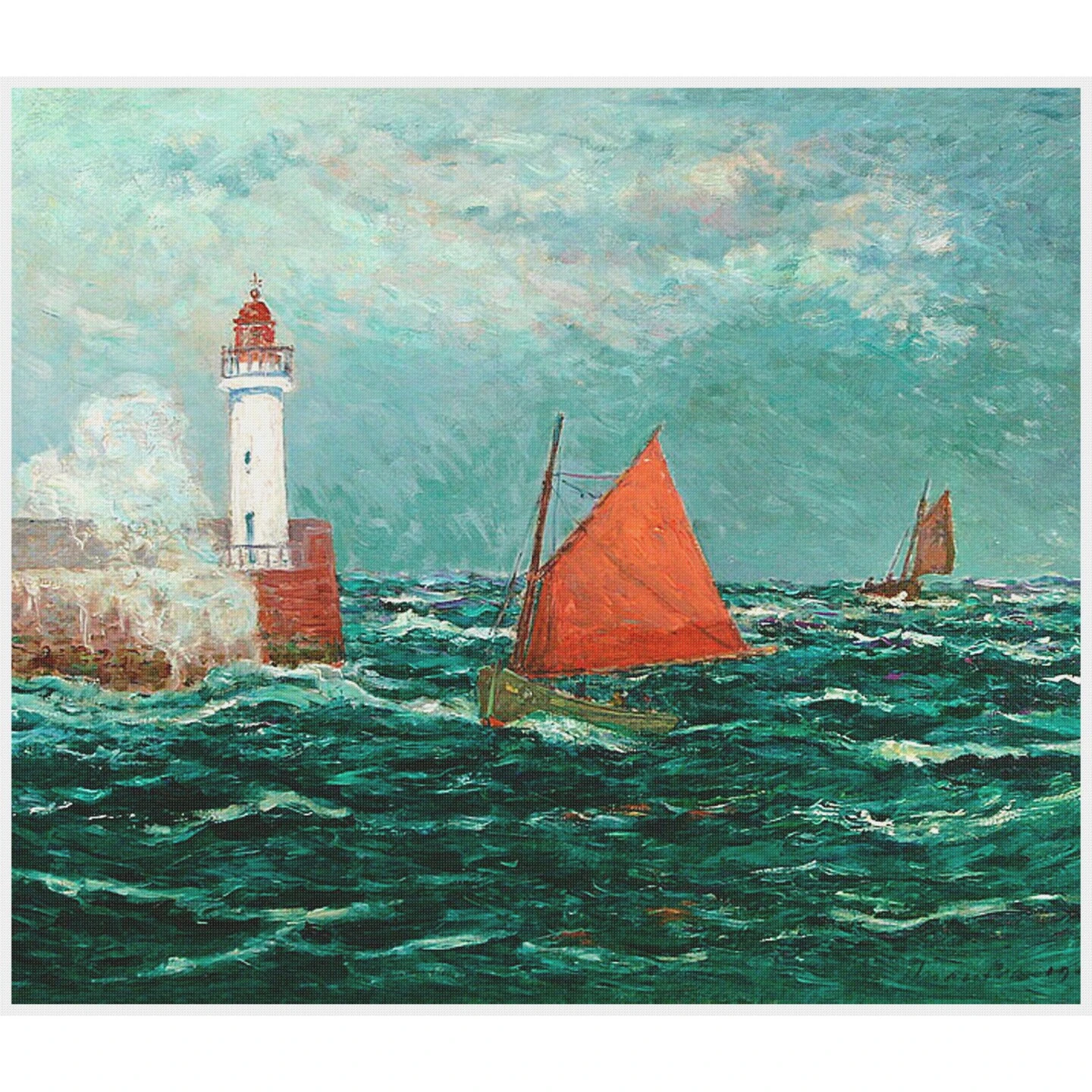 Maxime Maufra Returning Fishing Boats Counted Cross Stitch Chart 9 Maxime Maufra Returning Fishing Boats Counted Cross Stitch Chart - Image 7