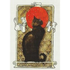 Art Nouveau Black Cat Design Detail Folk Art Counted Cross Stitch Pattern -Michaels Stores 16531884204081 2