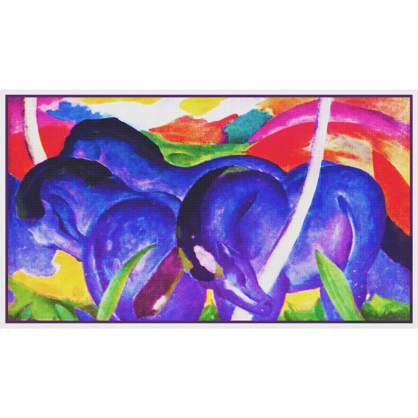 Big Blue Horses By Expressionist Artist Franz Marc Counted Cross Stitch Pattern 9 Big Blue Horses By Expressionist Artist Franz Marc Counted Cross Stitch Pattern - Image 7
