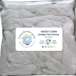 2oz Ingeo Corn Fiber: Natural White Undyed Combed Top Roving. Plant Based, Eco Friendly, Vegan -Michaels Stores 175621568009936 1