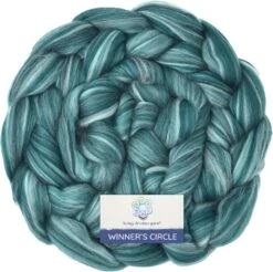 100% Superfine Merino Fiber: Winner's Circle. Soft Combed Top Roving Color Blend For Spinning, Felting, Weaving Loch Ness