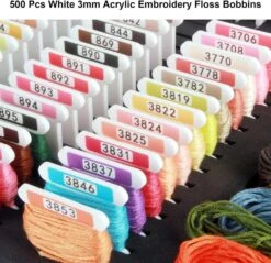 White 3mm Acrylic Embroidery Floss Bobbins(100Pcs/Set) -Michaels Stores 185544117044528 1