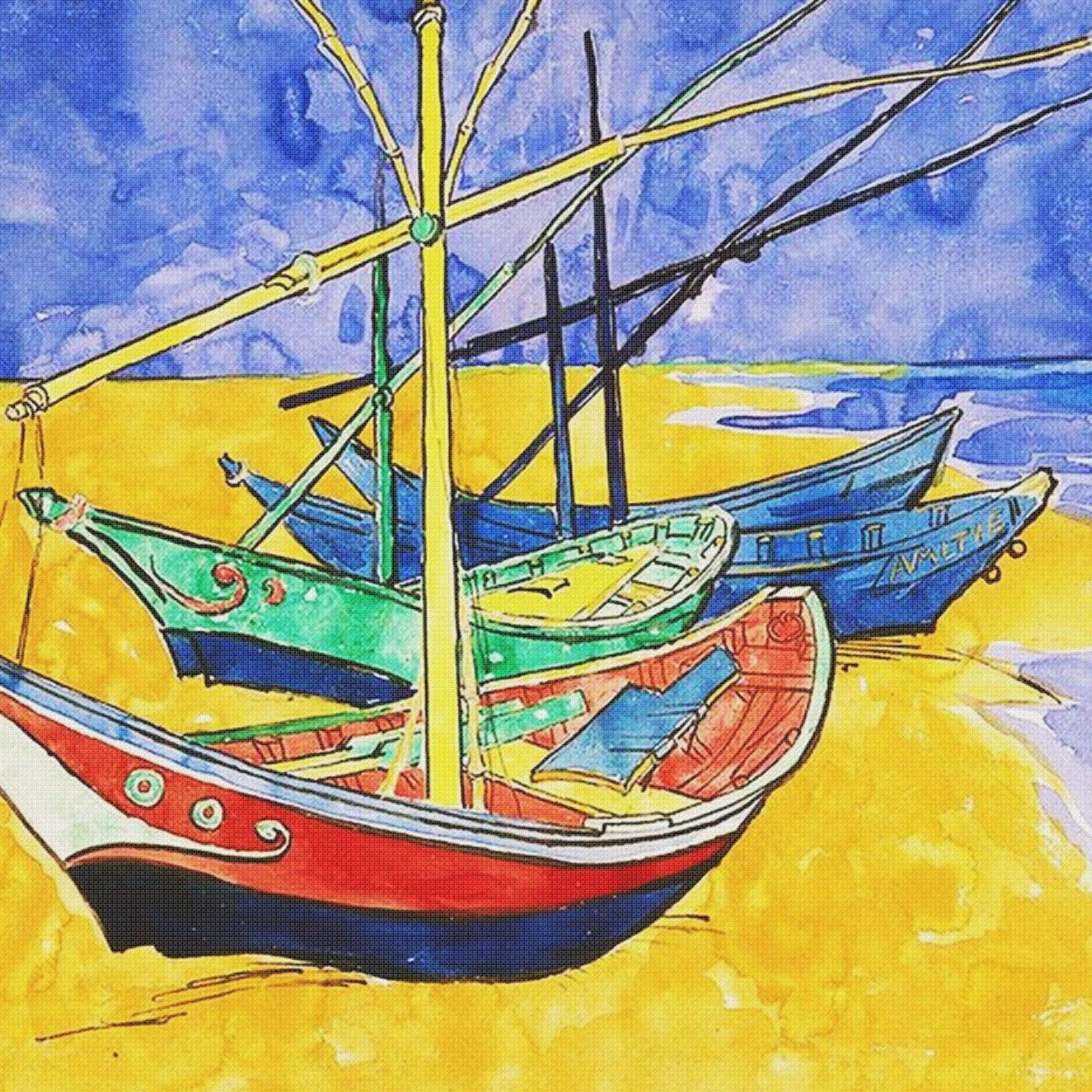 Originals Originals Vincent Van Gogh Boats On The Beach Counted Cross Stitch Pattern 15 Originals Originals Vincent Van Gogh Boats On The Beach Counted Cross Stitch Pattern - Image 13