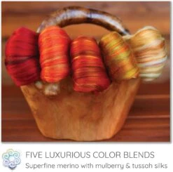 5oz Merino Silk Luxe Blends - Roving For Spinning, Felting, And Blending. Merino Wool + Glossy Mulberry Silk + Premium Tussah Silk. Spice Market -Michaels Stores 208417871916384 1