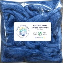 Hemp - Beautifully Dyed Vivid Colors, Combed Top Roving For Spinning, Blending, Felting, Weaving. Marine -Michaels Stores 214175754487248 1