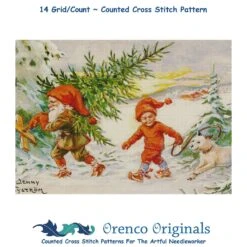 Getting Christmas Tree By Jenny Nystrom Counted Cross Stitch Pattern