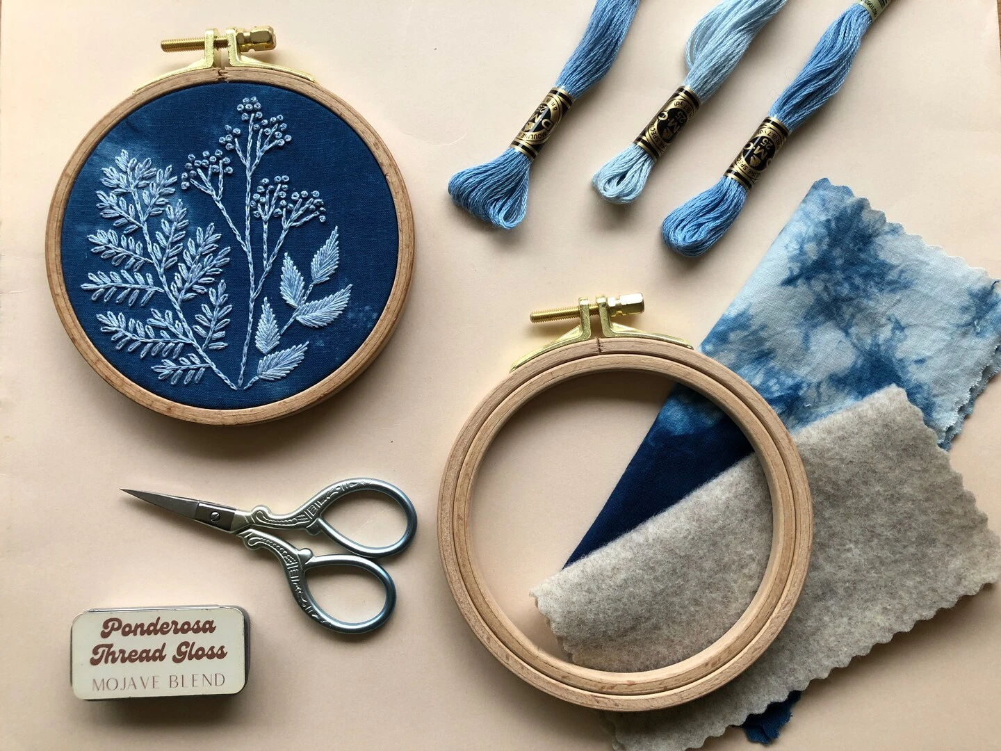 Cyanotype Botanicals - Botanical Embroidery Kit For Beginners 5 Cyanotype Botanicals - Botanical Embroidery Kit For Beginners - Image 3