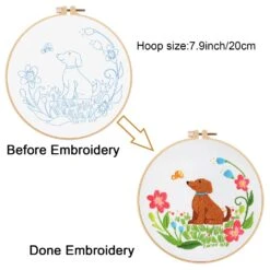 Louise Maelys Dog Embroidery Kits For Beginners With Floral Pattern,Cross Stitch Kit For Adults DIY Needlepoint With Embroidery Instructions 24 Louise Maelys Dog Embroidery Kits For Beginners With Floral Pattern,Cross Stitch Kit For Adults DIY Needlepoint With Embroidery Instructions -Michaels Stores 2306131026913949360