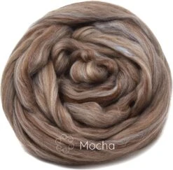 100% Superfine Merino Fiber: Winner's Circle. Soft Combed Top Roving Color Blend For Spinning, Felting, Weaving Mocha -Michaels Stores 2306145763820772256 1