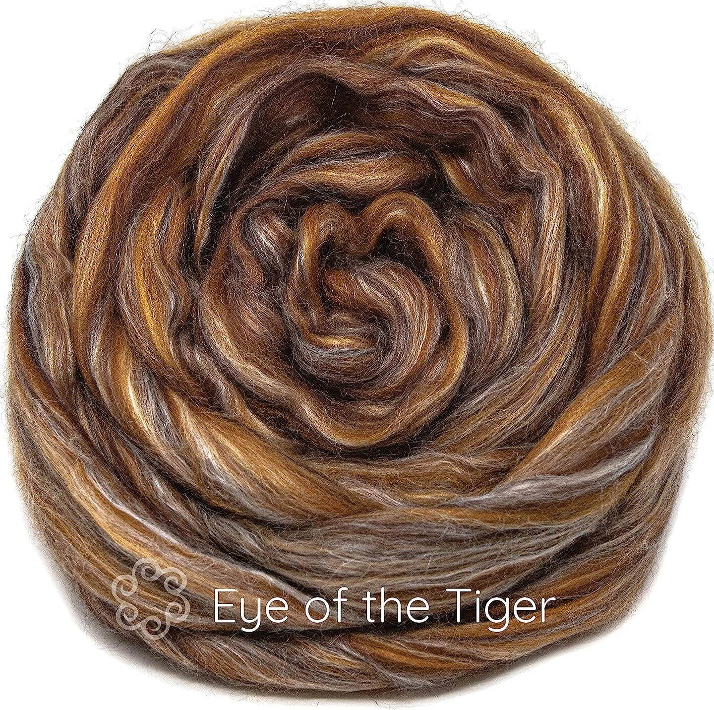 Silk Merino Blended Roving. Soft Combed Top Fiber For Spinning, Felting, & Fiber Arts. Eye Of The Tiger 7 Silk Merino Blended Roving. Soft Combed Top Fiber For Spinning, Felting, & Fiber Arts. Eye Of The Tiger - Image 5