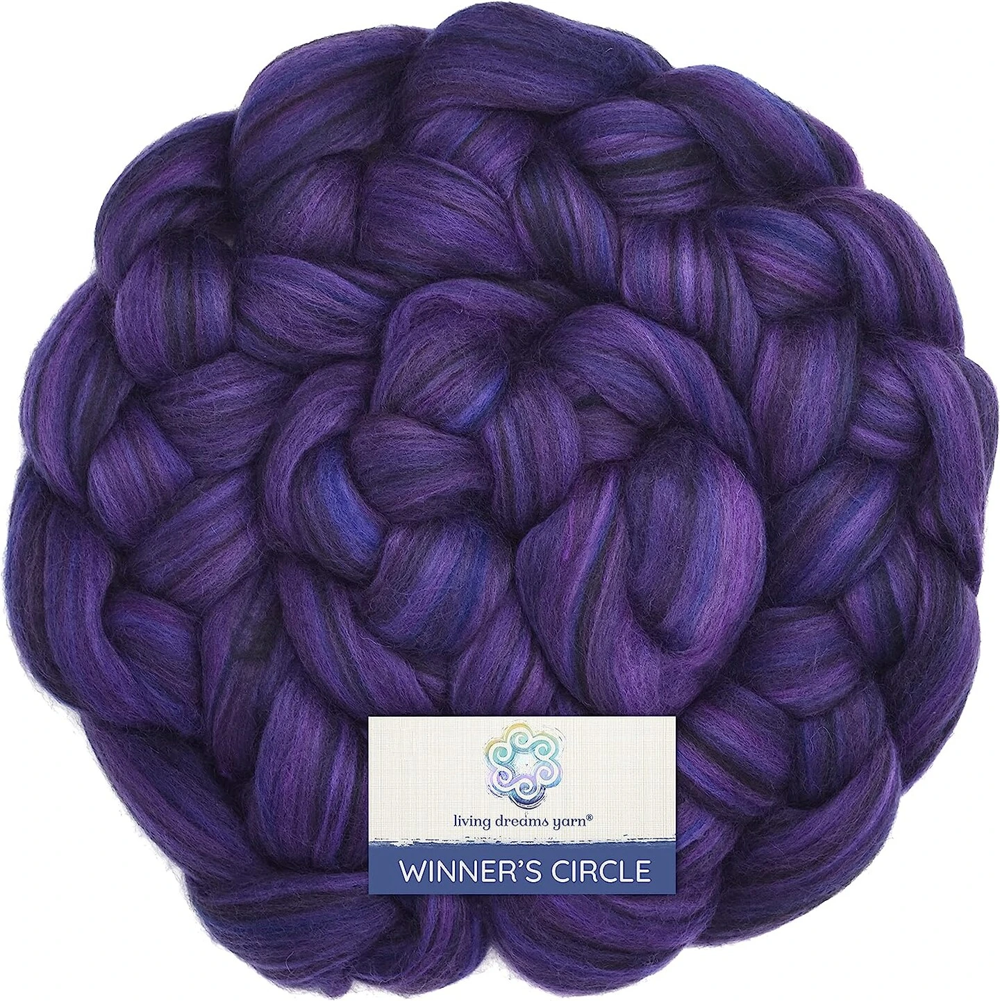100% Superfine Merino Fiber: Winner's Circle. Soft Combed Top Roving Color Blend For Spinning, Felting, Weaving Larkspur 3 100% Superfine Merino Fiber: Winner's Circle. Soft Combed Top Roving Color Blend For Spinning, Felting, Weaving Larkspur