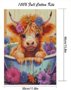 Cow Stamped Cross Stitch Kits For Adults Beginners, DIY Animals Cross Stitch Patterns Kits Printed Dimensions Needlepoint Kits,Crafts Embroidery Kits For Home Decor -Michaels Stores 235398638884912 1