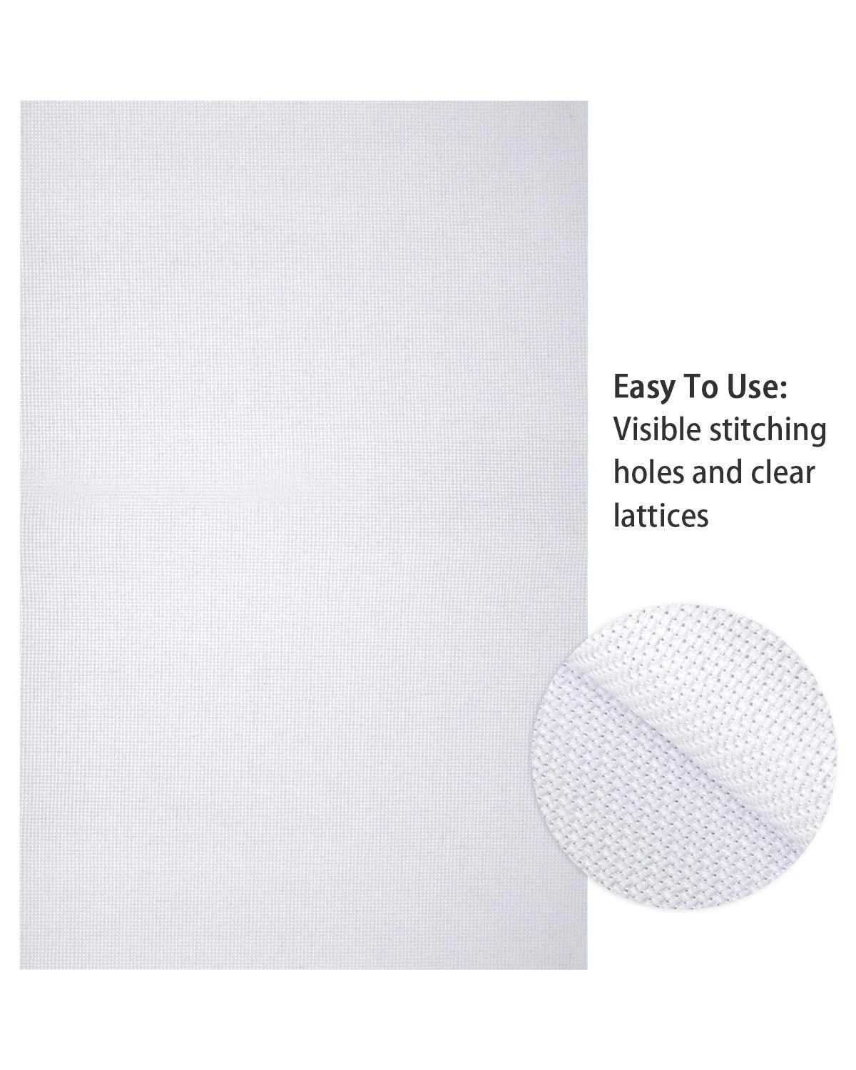 Pllieay 2 Pieces 14 Count Big Size White Aida Cross Stitch Fabric, Classic Reserve Aida Cloth, 19.6 X 21.6 Inch 7 Pllieay 2 Pieces 14 Count Big Size White Aida Cross Stitch Fabric, Classic Reserve Aida Cloth, 19.6 X 21.6 Inch - Image 5